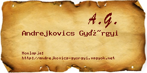 Andrejkovics Györgyi névjegykártya